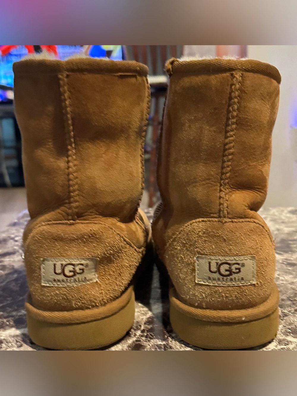 UGG Short Suede Boots in Chestnut